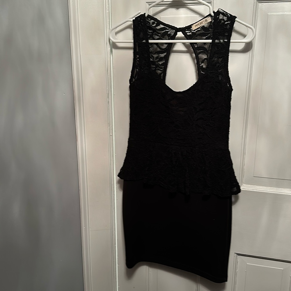 Black lace peplum dress